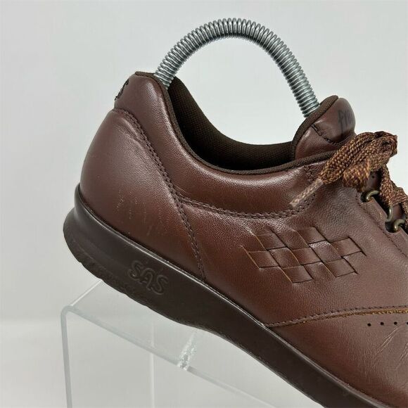 SAS Women's Free Time Brown Leather Lace Up Walking Shoes Size 7.5 M Casual - Picture 2 of 16